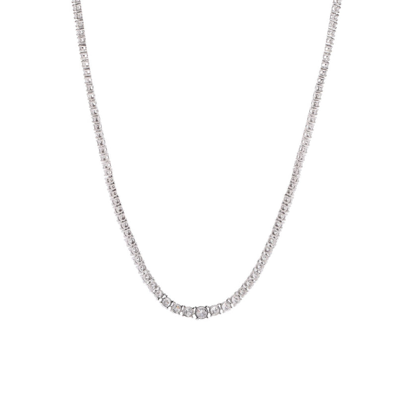 [Summer selection 300,000 or more] Diamond 10.00ct tennis necklace necklace PT950 Platinum unisex