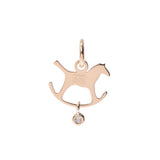 HERMES Hermes Wood Horse Motif Ladies K18YG/Diamond Pendant Top A Rank used Ginzo