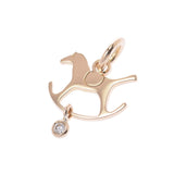 HERMES Hermes Wood Horse Motif Ladies K18YG/Diamond Pendant Top A Rank used Ginzo