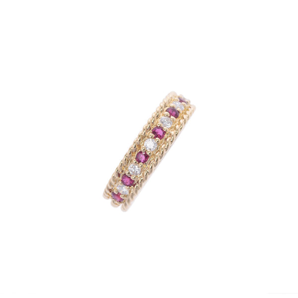 Christian Dior Christian Dior 11 Ladies K18YG/Ruby/Diamond Ring/Ring A Rank Used Ginzo