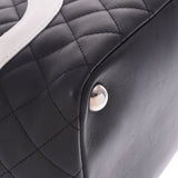 CHANEL Chanel Cambon Line Large Tote Black/White Ladies Leather Tote Bag AB Rank Used Ginzo