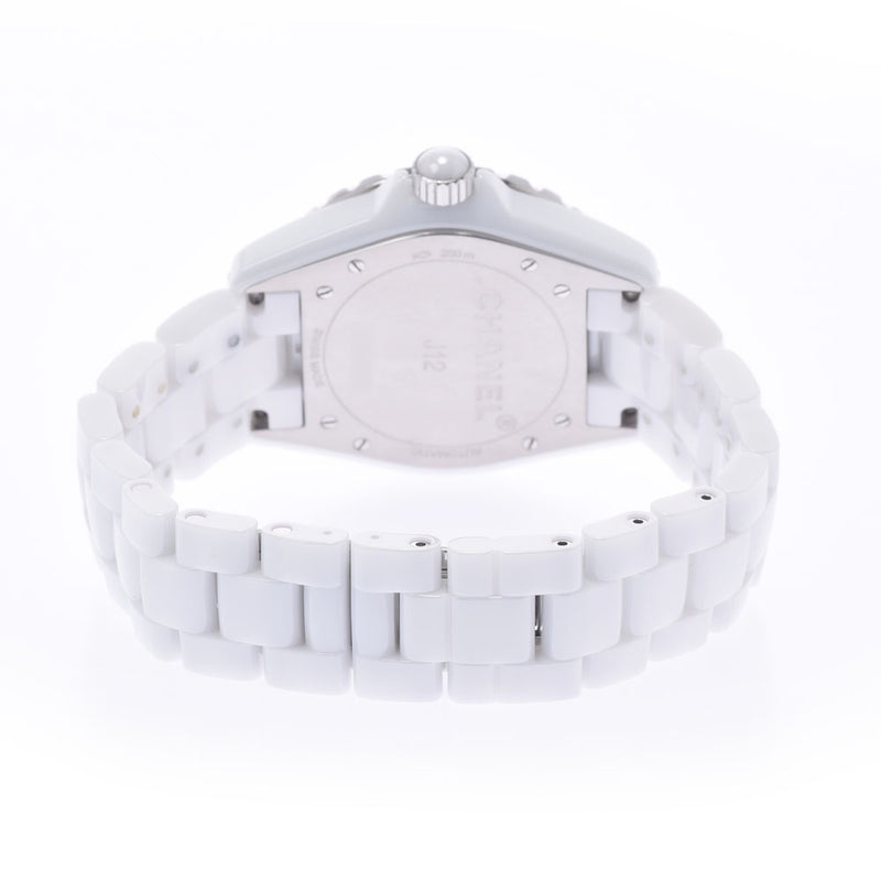 CHANEL Chanel J12 38mm 12P Diamond H1629 Men's White Ceramic/SS Watch Automatic White Dial A Rank used Ginzo