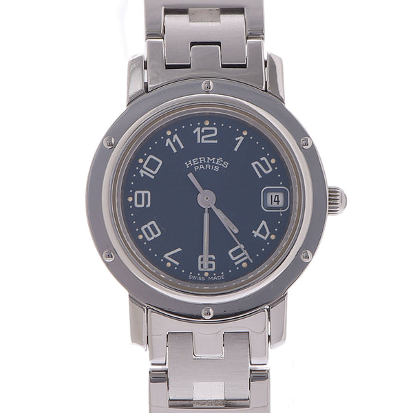 爱马仕爱马仕（Hermes Hermes）Clipper Cl4.210女士SS Watch Quartz Blue Dial A RANS使用Ginzo