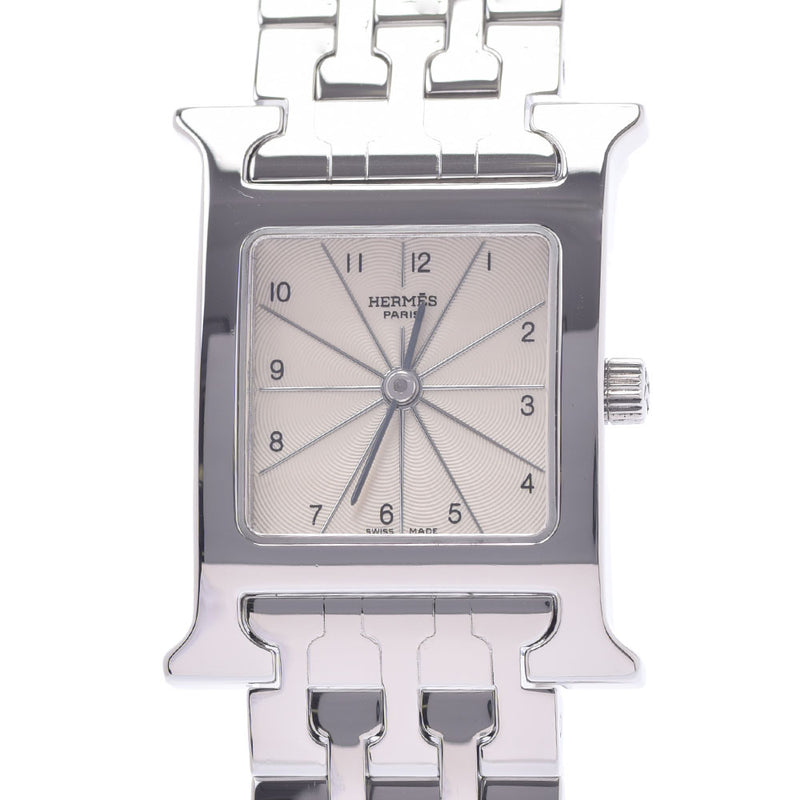 HERMES HERMES LAMBUSIS HH1.210女士SS Watch Quartz Ivory Dial A等级使用Ginzo