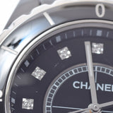 CHANEL Chanel J12 38mm 12P Diamond H1626 Men's Black Ceramic/SS Watch Automatic Black Dial A Rank used Ginzo