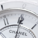 CHANEL Chanel J12 41mm Chrono H1007 Men's White Ceramic/SS Watch Automatic White Dial A Rank Used Ginzo