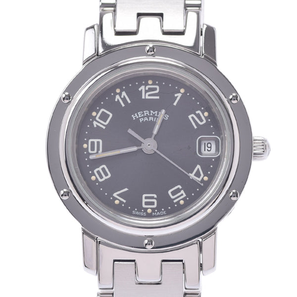 爱马仕爱马仕（Hermes Hermes）Clipper CL4.210女士SS Watch Quartz Gray Dial AB Rank rank used ginzo