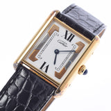 Cartier Cartier Tank Verme Yin Ladies GP/Leather Watch Quartz象牙表盘AB级使用Ginzo