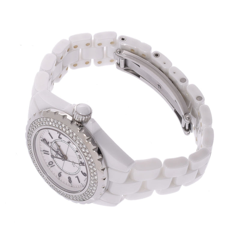 CHANEL Chanel Chanel J12 33mm Bezel Diamond H0967 Ladies White Ceramic/SS Watch Quartz White Dial A Rank Used Ginzo