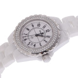 CHANEL Chanel Chanel J12 33mm Bezel Diamond H0967 Ladies White Ceramic/SS Watch Quartz White Dial A Rank Used Ginzo