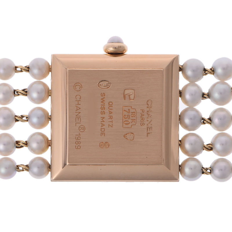 Chanel Chanel Mademoiselle Pearl手镯H0007女士YG观看石英白色表盘使用ginzo