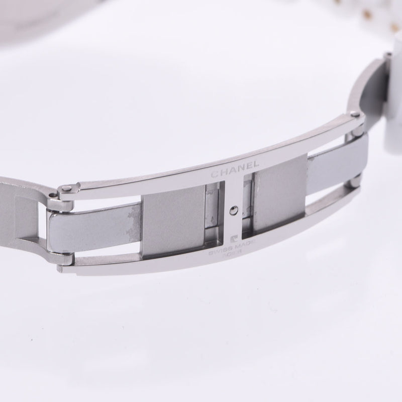 CHANEL シャネル J12 クロノグラフ ダイヤベゼル H1008 メンズ 白セラミック/SS 腕時計 自動巻き 白文字盤 Aランク 中古 銀蔵