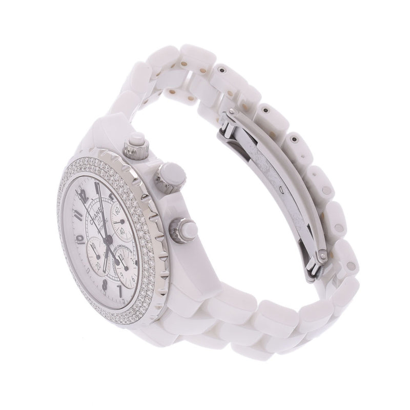 シャネル CHANEL J12 クロノグラフ H1008 ホワイト ホワイトセラミック セラミック/SS/ダイヤモンド 自動巻き メンズ 腕時計