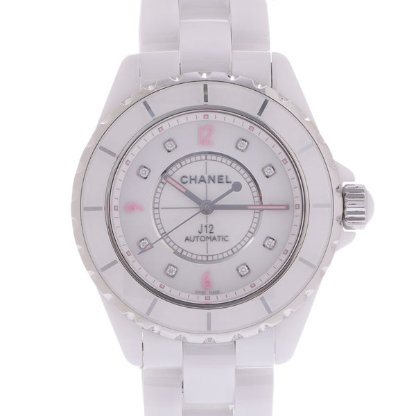 CHANEL Chanel J12 38mm 8P Diamond Limited 1200 H4864 Men's White Ceramic/SS Watch Automatic White Dial A Rank Used Ginzo