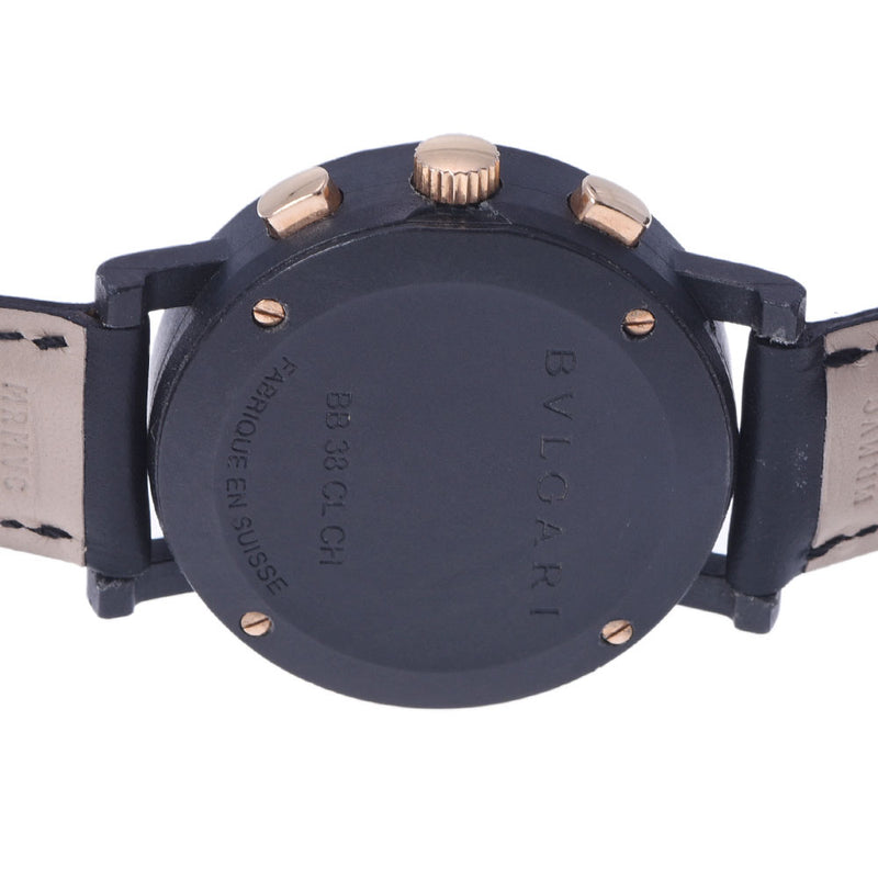 BVLGARI Bulgari Bulgari Bulgari Bulgari 38 Carbon Gold Limited 999 Sydney Limited BB38CLCH Men's Carbon/Leather Watch Quartz Black Dial AB Rank Used Ginzo