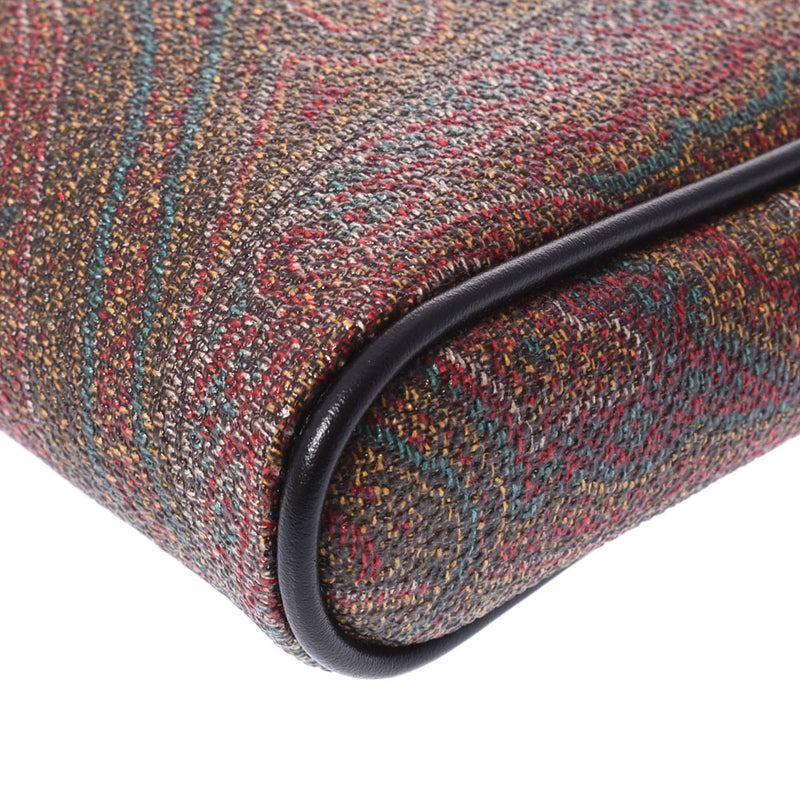 Ginzo used ETRO Etro Paisley Pattern 1I147 Brown/Multicolor PVC Shoulder Bag [Mother's Day 50,000 or less]