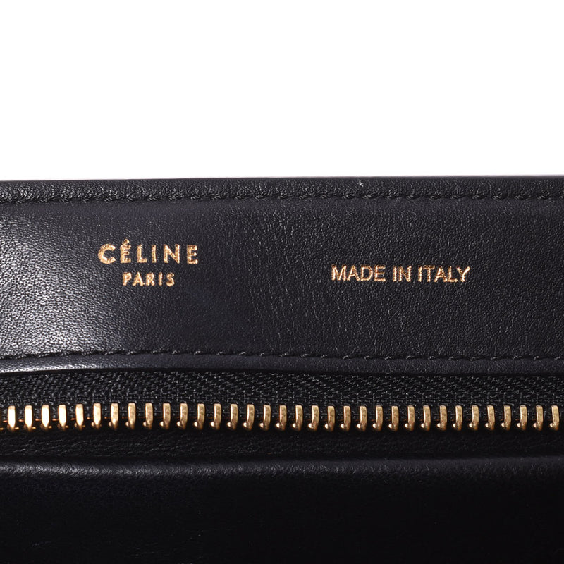席琳·席琳（Celine Celine）陷阱2Way浅蓝色/黑色/茶女犊牛X绒面革手袋AB级使用Ginzo