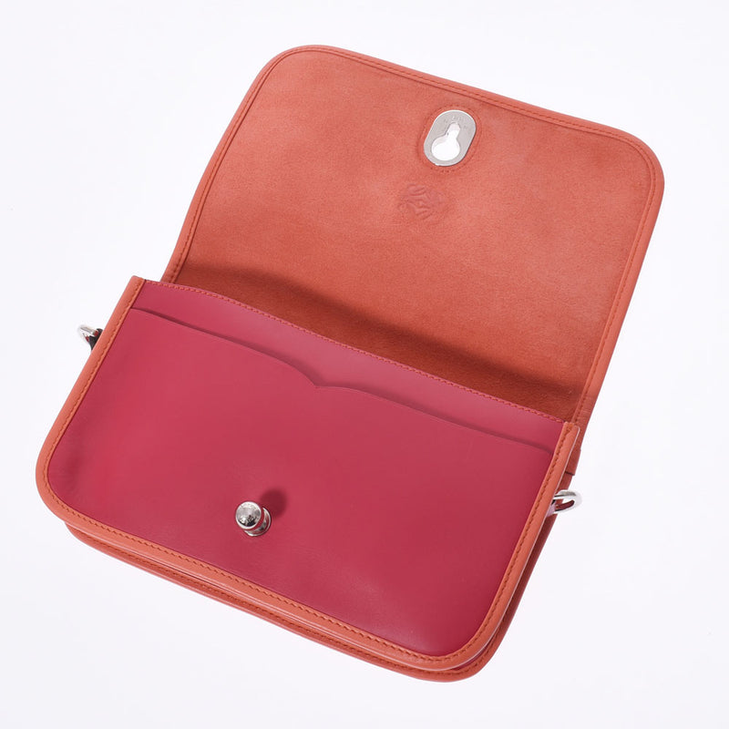 LOEWE Loewe Bicolor Pink/Orange Ladies Calf Shoulder Bag A Rank used Ginzo