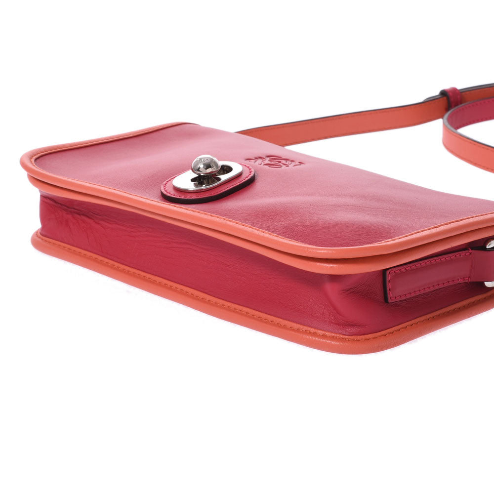Loebebi color Pink/Orange Ladies Calf Shoulder Bag LOEWE used