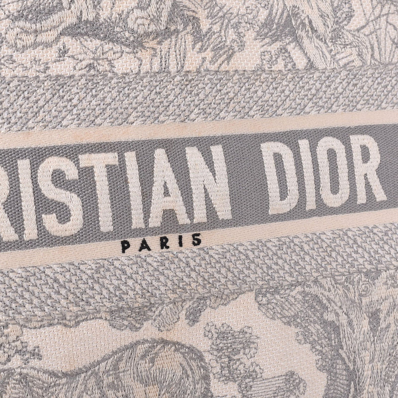 克里斯蒂安·迪奥（Christian dior Christian Dior）书籍手提袋灰色/白色男女通用帆布手提袋B级二手Ginzo