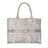 克里斯蒂安·迪奥（Christian dior Christian Dior）书籍手提袋灰色/白色男女通用帆布手提袋B级二手Ginzo