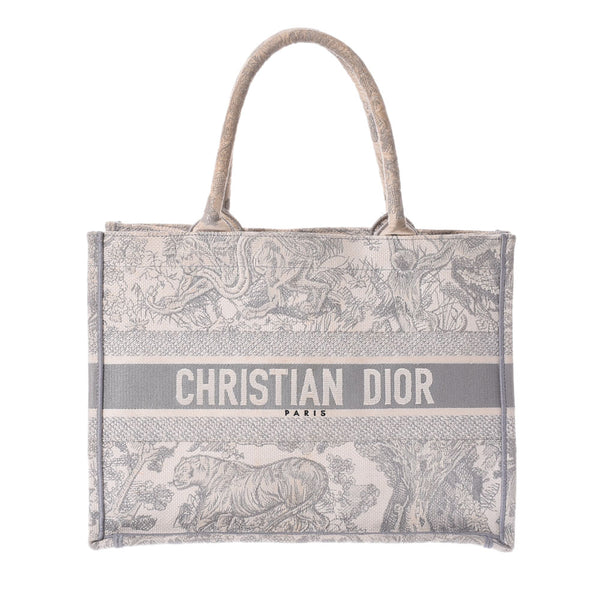 Christian Dior Christian Dior Book Tote Gray/White Unisex Canvas Tote Bag B Rank used Ginzo