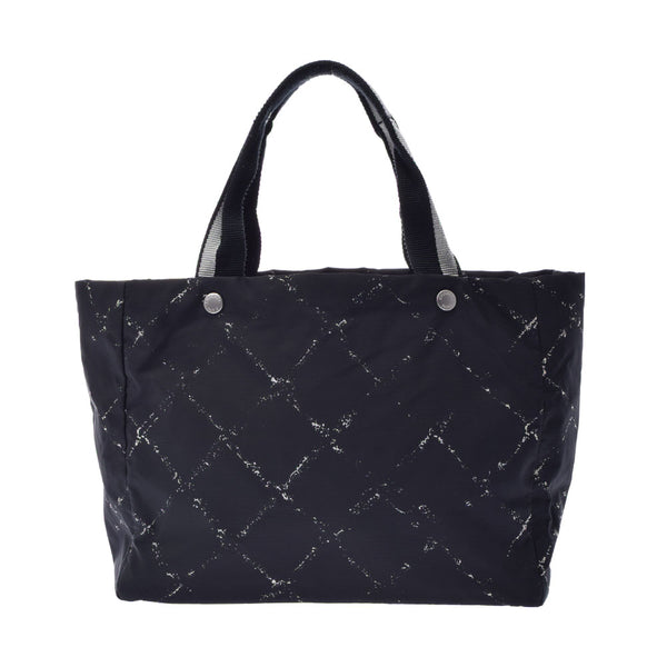 CHANEL Chanel Travel Line Tote PM Black Ladies Nylon Handbag AB Rank Used Ginzo