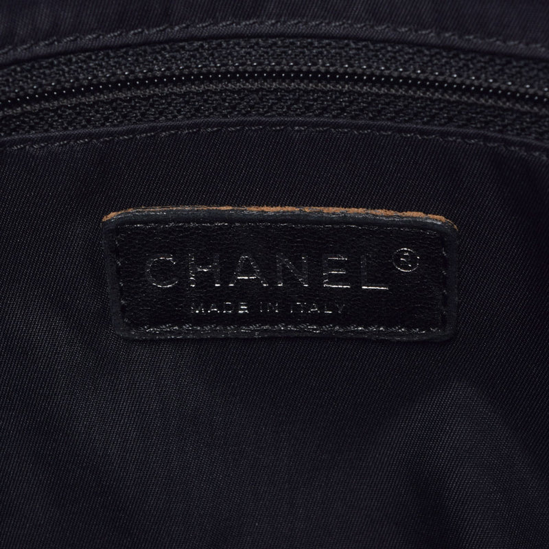 CHANEL Chanel Paris Beerlit Tote MM Black Ladies Calf Canvas Tote Bag AB Rank used Ginzo