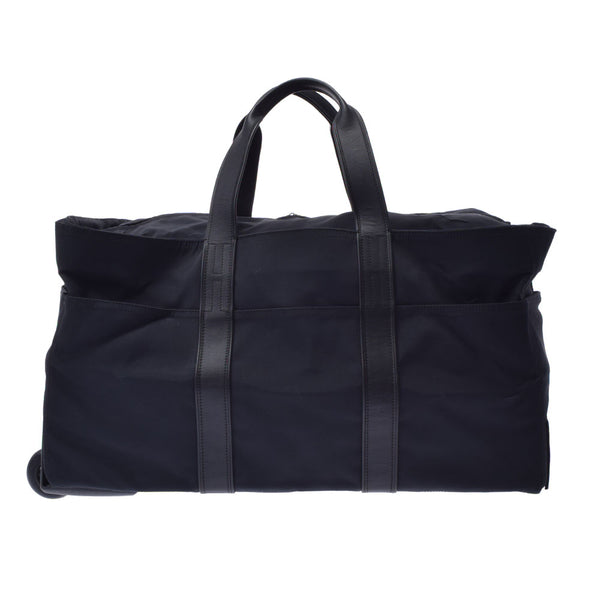 HERMES Hermes Acapulco Black Unisex Nylon/Leather Carry Bag B Rank used Ginzo