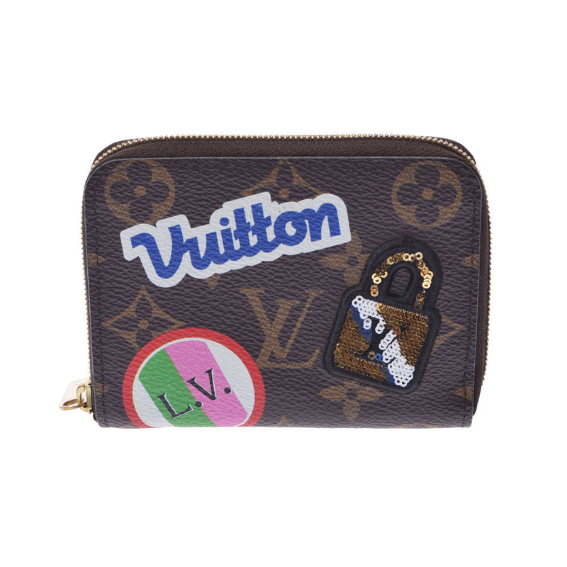 LOUIS VUITTON ルイヴィトン ジッピーコインパース  ブラウン M63391 ユニセックス モノグラムキャンバス スパンコール コインケース Aランク 中古 銀蔵