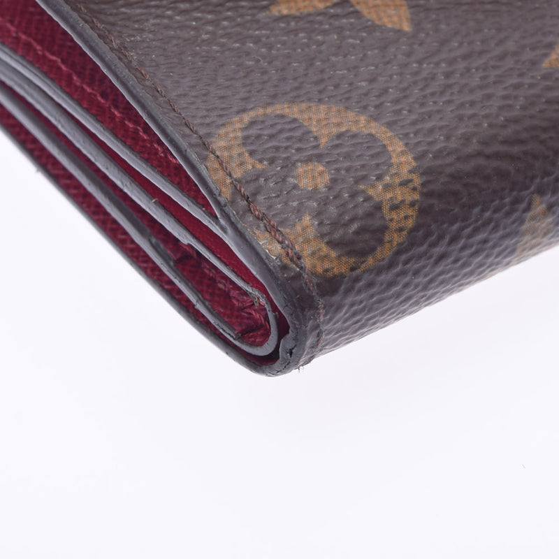 LOUIS VUITTON Louis Vuitton Monogram Portofoyu Zoe Compact Fuchsha M62932 Ladies Monogram Canvas Three Fold Wallet AB Rank Used Ginzo