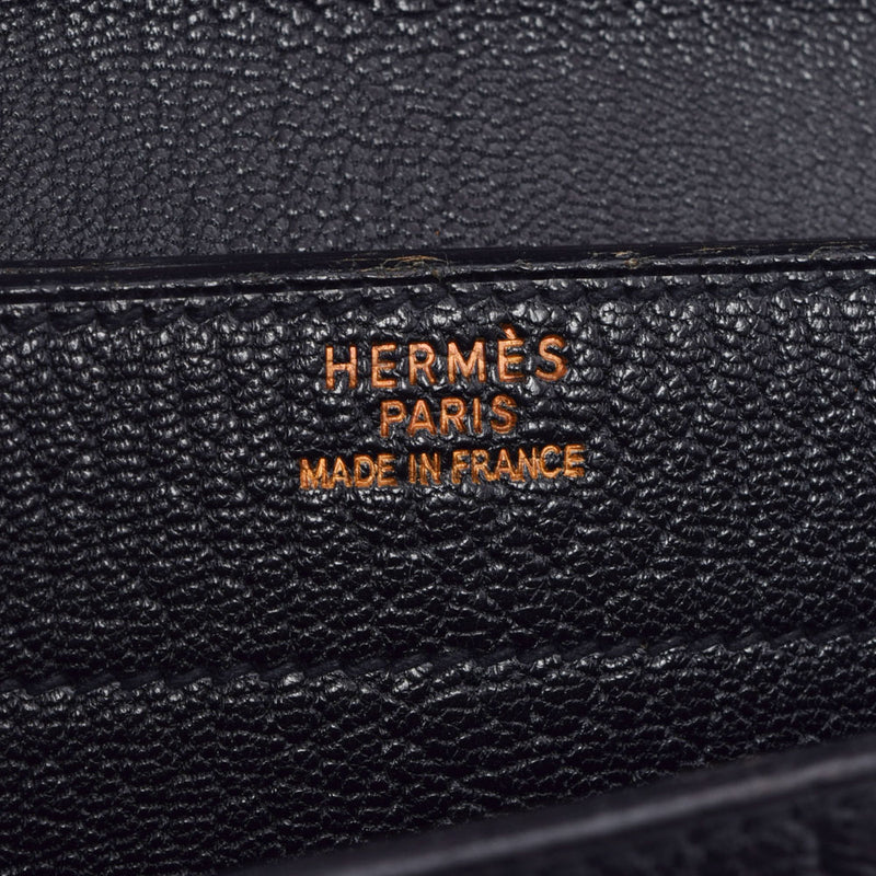 HERMES Hermes Sack Adepesh 38 Briefcase Black Gold Bracket □ B engraved (around 1998) Men's Shabu Business Bag B Rank used Ginzo