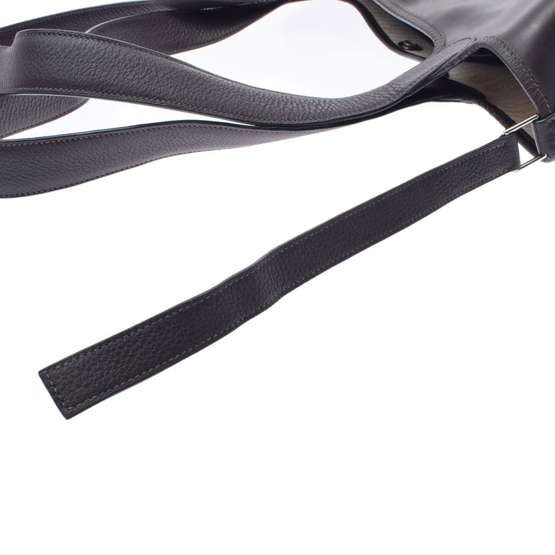 HERMES Hermes Picotan GM Long Shoulder Dark Brown □ F engraved (around 2002) Ladies Amazonia Handbag B Rank used Ginzo