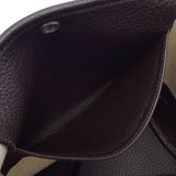 HERMES Hermes Picotan GM Long Shoulder Dark Brown □ F engraved (around 2002) Ladies Amazonia Handbag B Rank used Ginzo