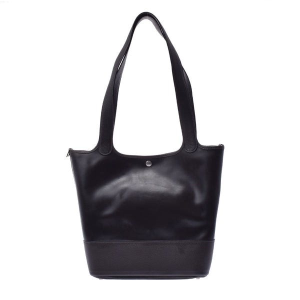 HERMES Hermes Picotan GM Long Shoulder Dark Brown □ F engraved (around 2002) Ladies Amazonia Handbag B Rank used Ginzo