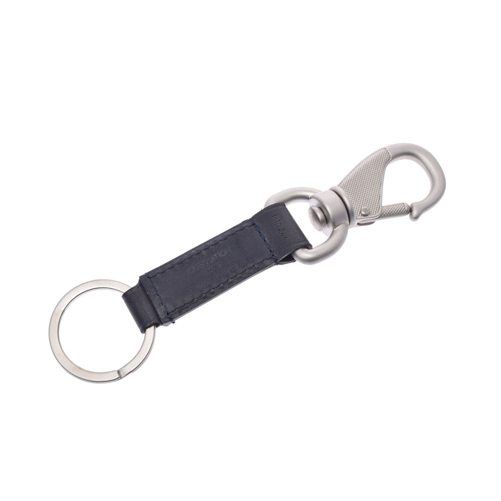 Louis Vuitton モノグラム レザー キーホルダー ルイヴィトンポルトクレ ムスクトン 14124 ネイビー シルバー金具