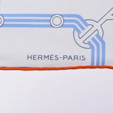 [Valentine Men's Accessories] HERMES Hermes Petit Kale 45 CORRE SPONDANCE White x Orange x Blue Unisex Silk 100 % Scarf unused Ginzo