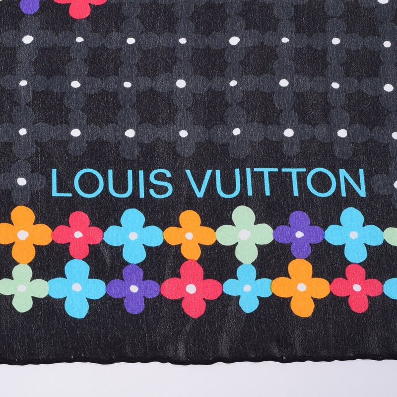 ルイヴィトン花柄モチーフ 黒/マルチカラー レディース スカーフ LOUIS VUITTON 中古 – 銀蔵オンライン