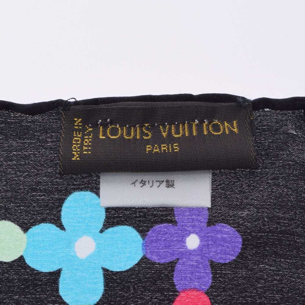 ルイヴィトン花柄モチーフ 黒/マルチカラー レディース スカーフ LOUIS VUITTON 中古 – 銀蔵オンライン