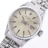 ROLEX Rolex Oyster Petur Date Antique 6524 Ladies SS Watch Automatic Wramed Gray Dial AB Rank Used Ginzo