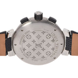 LOUIS VUITTON Louis Vuitton Tambour Inrack Q118FI Men's SS/Leather Watch Quartz Black Dial AB Rank Used Ginzo