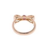 Nina Ricci Ninarich Ribbon图案4.5女士K18YG/RUBY/DIAMOND RING/RING A RANK二手Ginzo