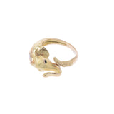 Other jumpierebellan elephant motifuro onyx/diamond 0.12ct Gold No. 13 Ladies K18YG Ring/Ring A Rank Used Ginzo