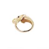 Other jumpierebellan elephant motifuro onyx/diamond 0.12ct Gold No. 13 Ladies K18YG Ring/Ring A Rank Used Ginzo