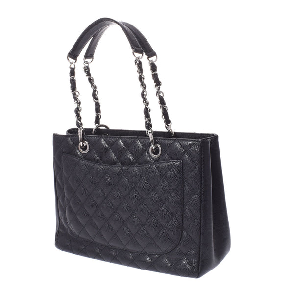 CHANEL Chanel Matrasse GST Tote Black Silver Bracket Ladies Caviar Skin Tote Bag A Rank used Ginzo