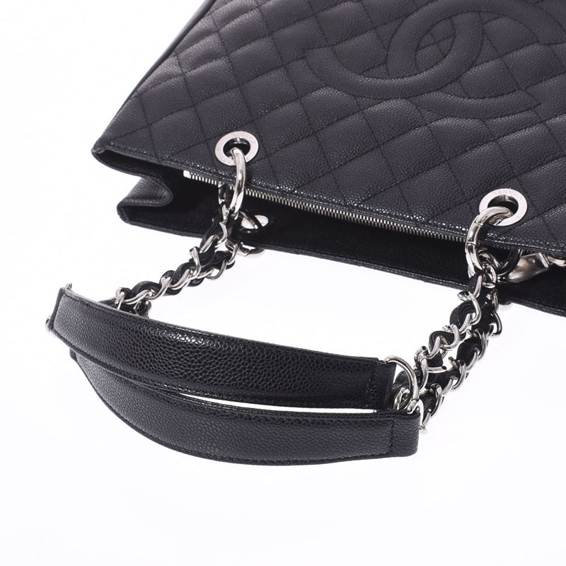 CHANEL Chanel Matrasse GST Tote Black Silver Bracket Ladies Caviar Skin Tote Bag A Rank used Ginzo