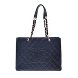 CHANEL Chanel Matrasse GST Tote Old Bran Black Gold Bracket Ladies Caviar Skin Tote Bag A Rank used Ginzo