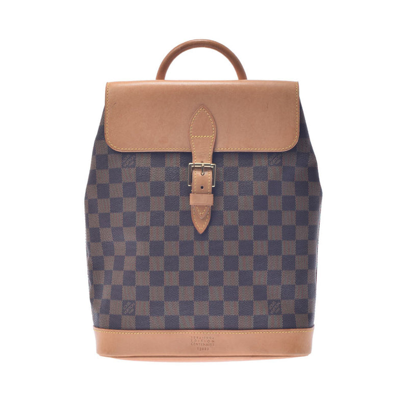 LOUIS VUITTON Louis Vuitton Damier 100th Anniversary Limited Brown N99038 Unisex Damier Cambus Backpack Daypack AB Rank Used Ginzo