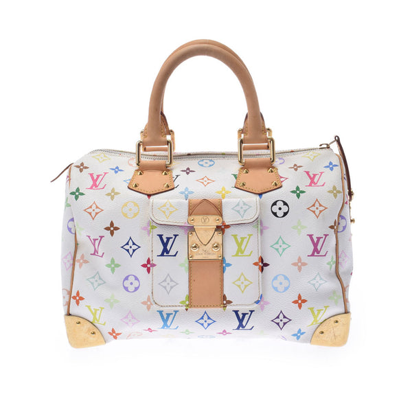 LOUIS VUITTON Louis Vuitton Multicolor Speedy 30 Bron (White) M92643 Ladies Monogram Multicolor Handbag AB Rank Used Ginzo