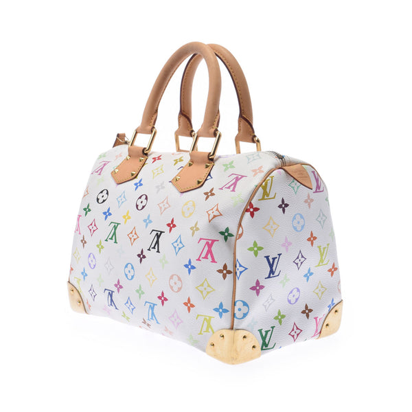 LOUIS VUITTON Louis Vuitton Multicolor Speedy 30 Bron (White) M92643 Ladies Monogram Multicolor Handbag AB Rank Used Ginzo